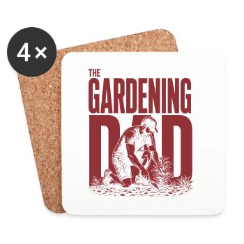 Gardening Dad Garden Dad Shirt - Coasters (set of 4) - white - Front