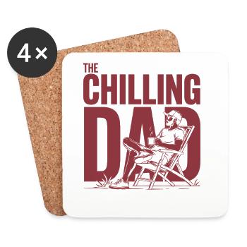 Chilling Dad Relaxed Dad Shirt - Coasters (set of 4) - white - Front