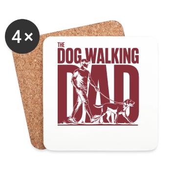 Dog Walking Dad Hunde Papa Shirt - Coasters (set of 4) - white - Front
