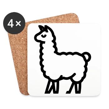 lama - Dessous de verre (lot de 4) - blanc - Devant