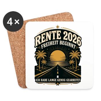 Rente 2026 Roadtrip in die Freiheit - Untersetzer (4er-Set) - Weiß - Vorne