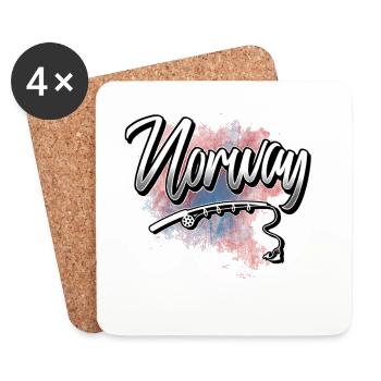 Norway Fishing Rod - Coasters (set of 4) - white - Front