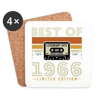 1966 Vintage Retro Geburtstagsgeschenk - Untersetzer (4er-Set) - Weiß - Vorne