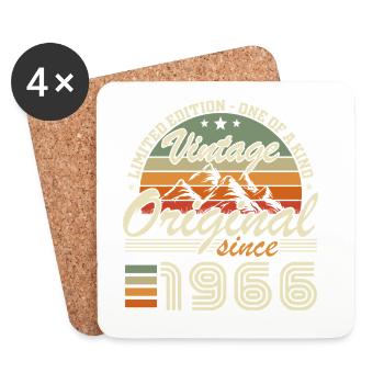 1966 Vintage Retro Geburtstagsgeschenk - Untersetzer (4er-Set) - Weiß - Vorne