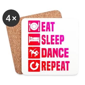 Idée de cadeau pour le breakdanceur avec breakdance - Dessous de verre (lot de 4) - blanc - Devant