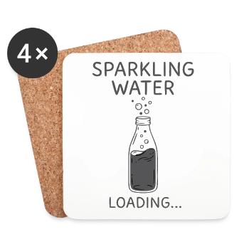 Sprudelwasser Spruch Sparkling Water Loading - Untersetzer (4er-Set) - Weiß - Vorne