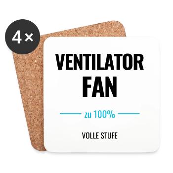 Ventilator Fan zu 100% Volle Stufe - Untersetzer (4er-Set) - Weiß - Vorne