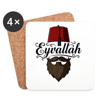 Eyvallah Bart Hut Islam   - Untersetzer (4er-Set) - Weiß - Vorne