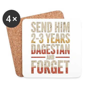 MMA Wrestling Mixed Martial Arts Send Him Dagestan - Coasters (set of 4) - white - Front