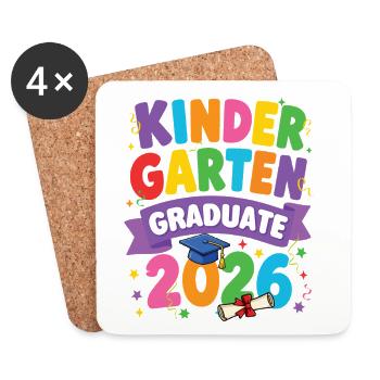 Kindergarten Graduate 2026 Class Grad - Coasters (set of 4) - white - Front