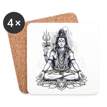 Hindu Gott Shiva Hindu Gott - Untersetzer (4er-Set) - Weiß - Vorne