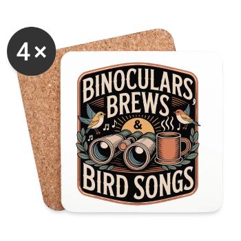 Binocular Customs & Bird Songs - Coasters (set of 4) - white - Front