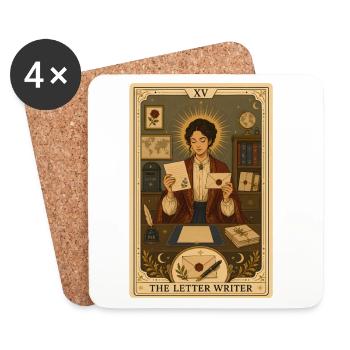 Letter Writer | Paper & Ink Tarot - Coasters (set of 4) - white - Front