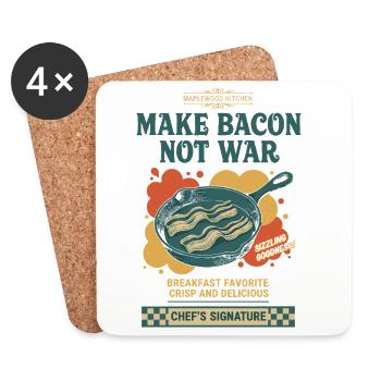 Breakfast Bacon Lovers Funny Brunch Coffee Food - Coasters (set of 4) - white - Front
