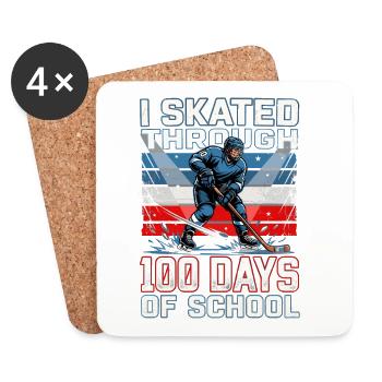 Eishockey I Skated Through 100 Days Of School - Coasters (set of 4) - white - Front