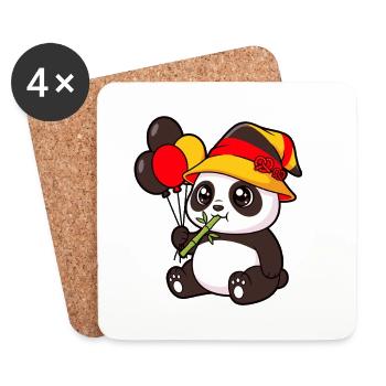 Panda Party Kawaii Hut Ballons - Untersetzer (4er-Set) - Weiß - Vorne