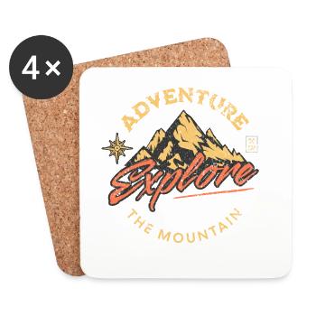 Aventure en montagne : Explorer les montagnes - Dessous de verre (lot de 4) - blanc - Devant
