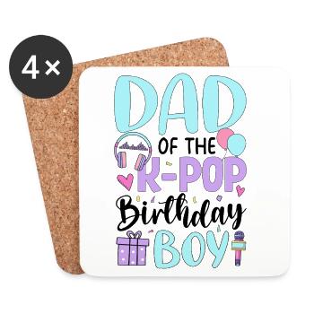 Mom of The K-Pop Birthday Boy - Untersetzer (4er-Set) - Weiß - Vorne