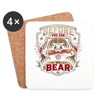 Avant que vous ne demandiez : c’était un ours. Armamput drôle - Dessous de verre (lot de 4) - blanc - Devant