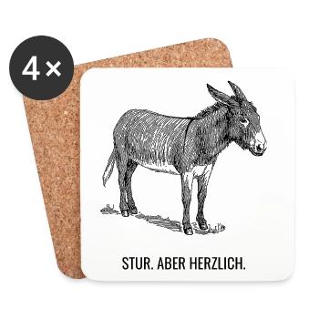 Stur. Aber herzlich. - Untersetzer (4er-Set) - Weiß - Vorne