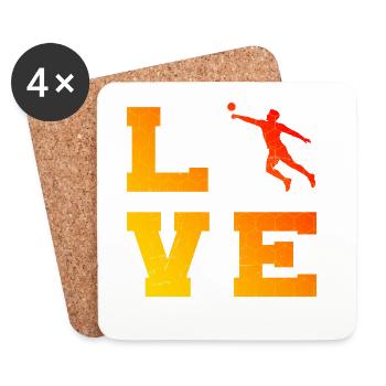 Faustballspielen Geschenk für ein Fistball-Spieler - Untersetzer (4er-Set) - Weiß - Vorne
