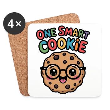 One Smart Cookie - Smart Cookie with Glasses - Coasters (set of 4) - white - Front