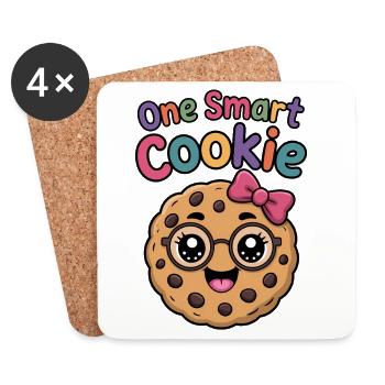 One Smart Cookie - Smart Cookie with Glasses - Coasters (set of 4) - white - Front