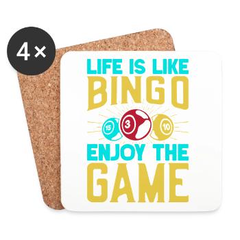 Bingo Jeu Profitez du jeu Bingo - Dessous de verre (lot de 4) - blanc - Devant
