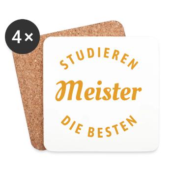 Studieren kann jeder - Handwerker Spruch - Untersetzer (4er-Set) - Weiß - Vorne