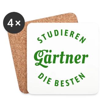 Studieren kann jeder - Gärtner Spruch - Untersetzer (4er-Set) - Weiß - Vorne