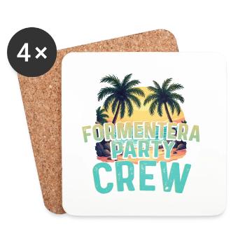 Équipe de la fête de Formentera - Dessous de verre (lot de 4) - blanc - Devant