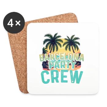 Barcelone Party Crew - Dessous de verre (lot de 4) - blanc - Devant
