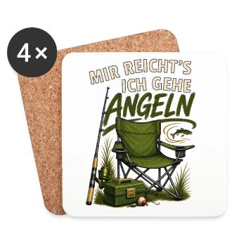 Mir Reichts Ich Gehe Angeln Angler Humor - Untersetzer (4er-Set) - Weiß - Vorne