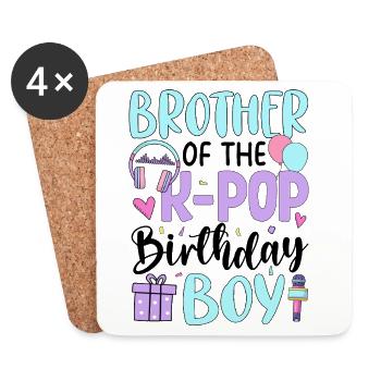 Brother of The K-Pop Birthday Boy - Untersetzer (4er-Set) - Weiß - Vorne
