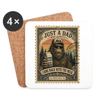 Juste un papa – le lait ramené - Dessous de verre (lot de 4) - blanc - Devant