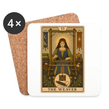 Tisseranda | Tissage et Tarot Fait Main. - Dessous de verre (lot de 4) - blanc - Devant