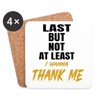 Ich danke mir selbst – Gold Brush - Untersetzer (4er-Set) - Weiß - Vorne
