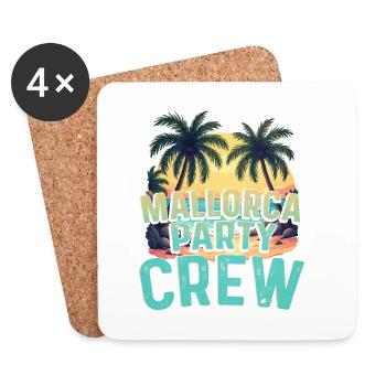 Mallorca Party Crew - Untersetzer (4er-Set) - Weiß - Vorne