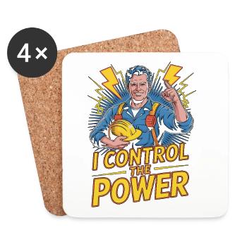 Master Electrician I Control The Electrical - Coasters (set of 4) - white - Front