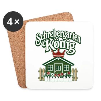 Schrebergarten König, Kleingarten King Pride - Coasters (set of 4) - white - Front