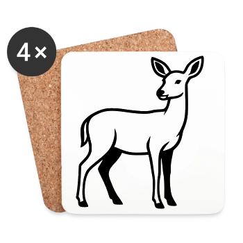 Club de chasse de chasseurs de silhouettes de cerfs Forêt forestière - Dessous de verre (lot de 4) - blanc - Devant