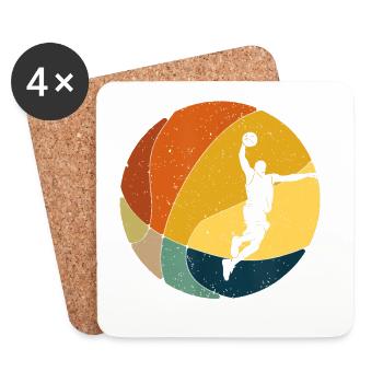 Basketball Retro Basketball Player Vintage - Coasters (set of 4) - white - Front