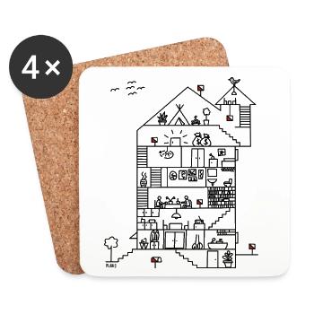 Orienteering [08] [orienteering] [PX] - Coasters (set of 4) - white - Front