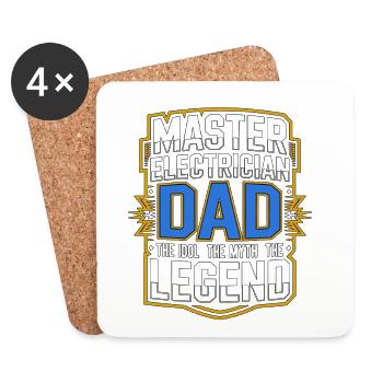 Maître électricien Papa Le Technicien Électricien - Dessous de verre (lot de 4) - blanc - Devant