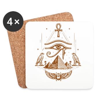 Egyptian Sacred Symbols - Coasters (set of 4) - white - Front