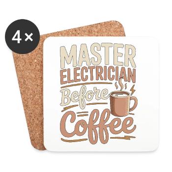 Master Electrician Before Electrical Coffee Lover - Coasters (set of 4) - white - Front