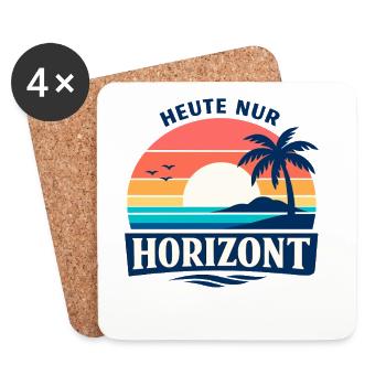 Heute nur Horizont Meer Urlaub Retro - Untersetzer (4er-Set) - Weiß - Vorne