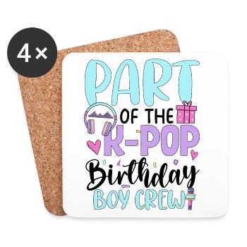 Membre de l’équipe des garçons d’anniversaire de K Pop - Dessous de verre (lot de 4) - blanc - Devant