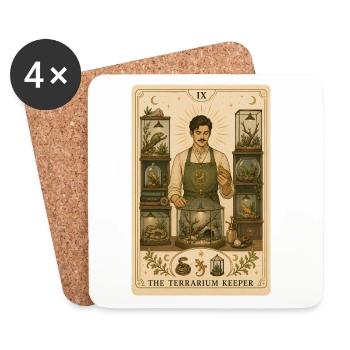 Terrarienhalter | Reptilien Tarot - Untersetzer (4er-Set) - Weiß - Vorne