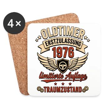 Oldtimer 1976 Limitierte Auflage 50 Jahre  - Untersetzer (4er-Set) - Weiß - Vorne